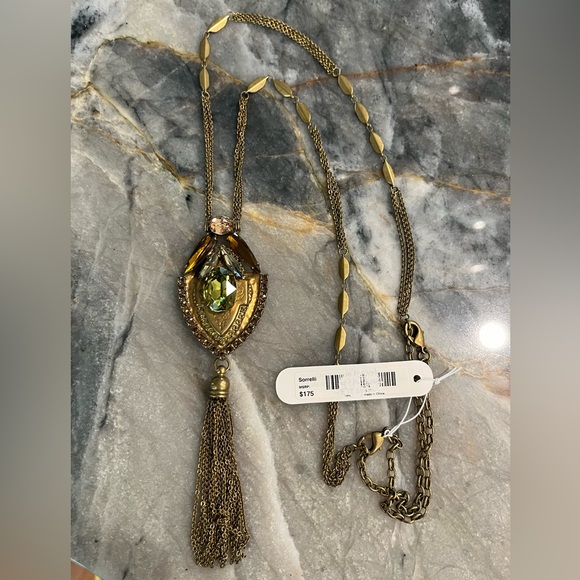 SORRELLI ANTIQUE BRASS STATEMENT NECKLACE - Picture 6 of 16